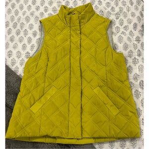 Quilted Vest in Lime Green- Petite Medium